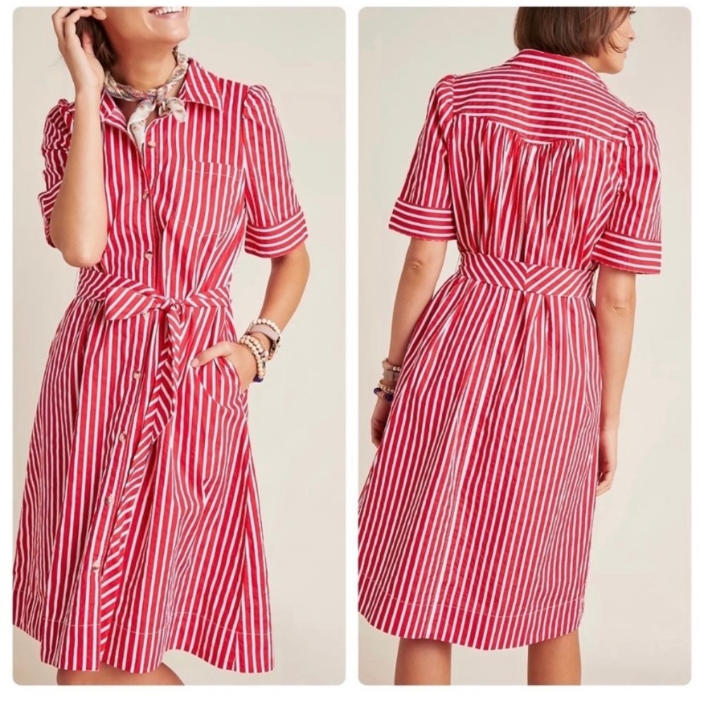 Anthropologie || Maeve Kiana Striped Shirtdress PS